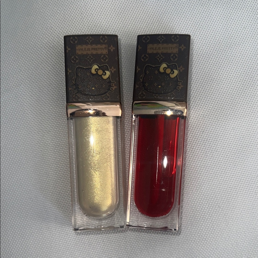 Hello Kitty Lip Gloss Set - Gold and Red.